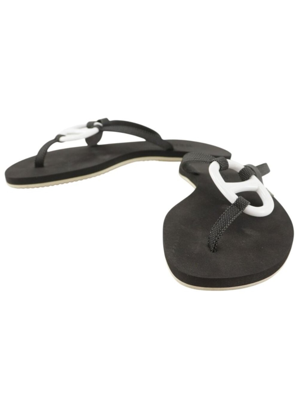 Hermes Caranella Chaine D'ancre Rubber Black Beach Sandals